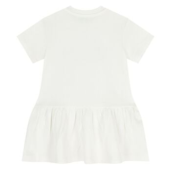 Younger Girls White Logo Dress
