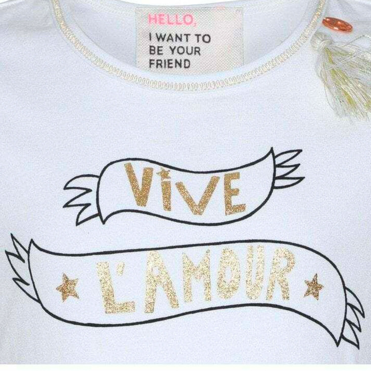Girls White Slogan T-shirt, 1, hi-res image number null