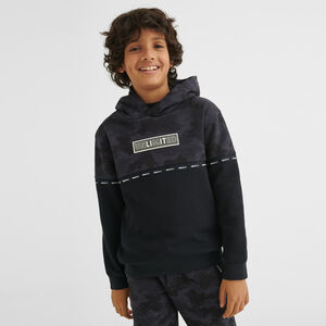 Boys Navy Camouflage Hooded Top