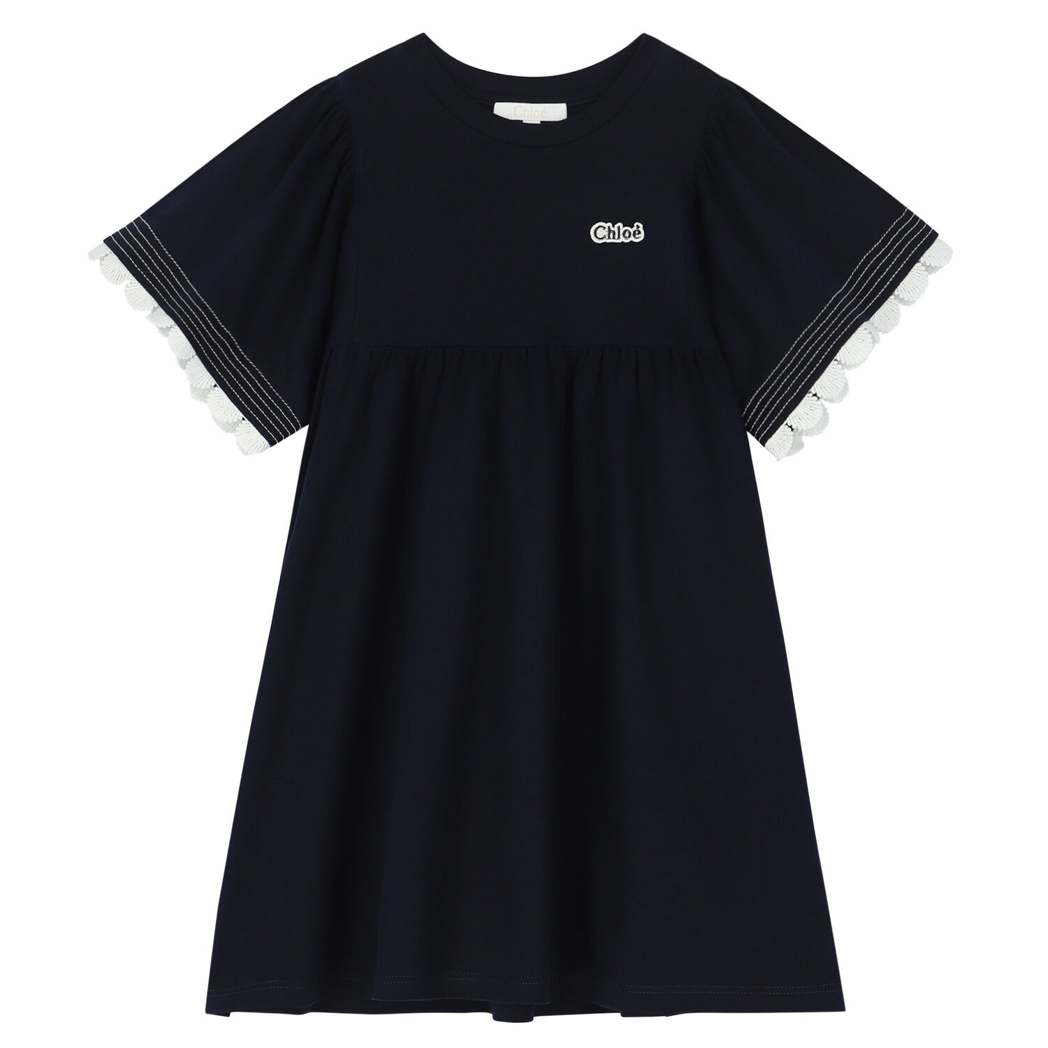 Girls Navy Blue Logo Dress, 1, hi-res image number null