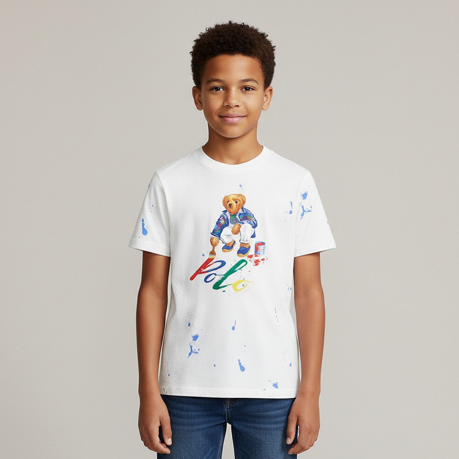 Boys White Polo Bear T-Shirt, 1, hi-res image number null