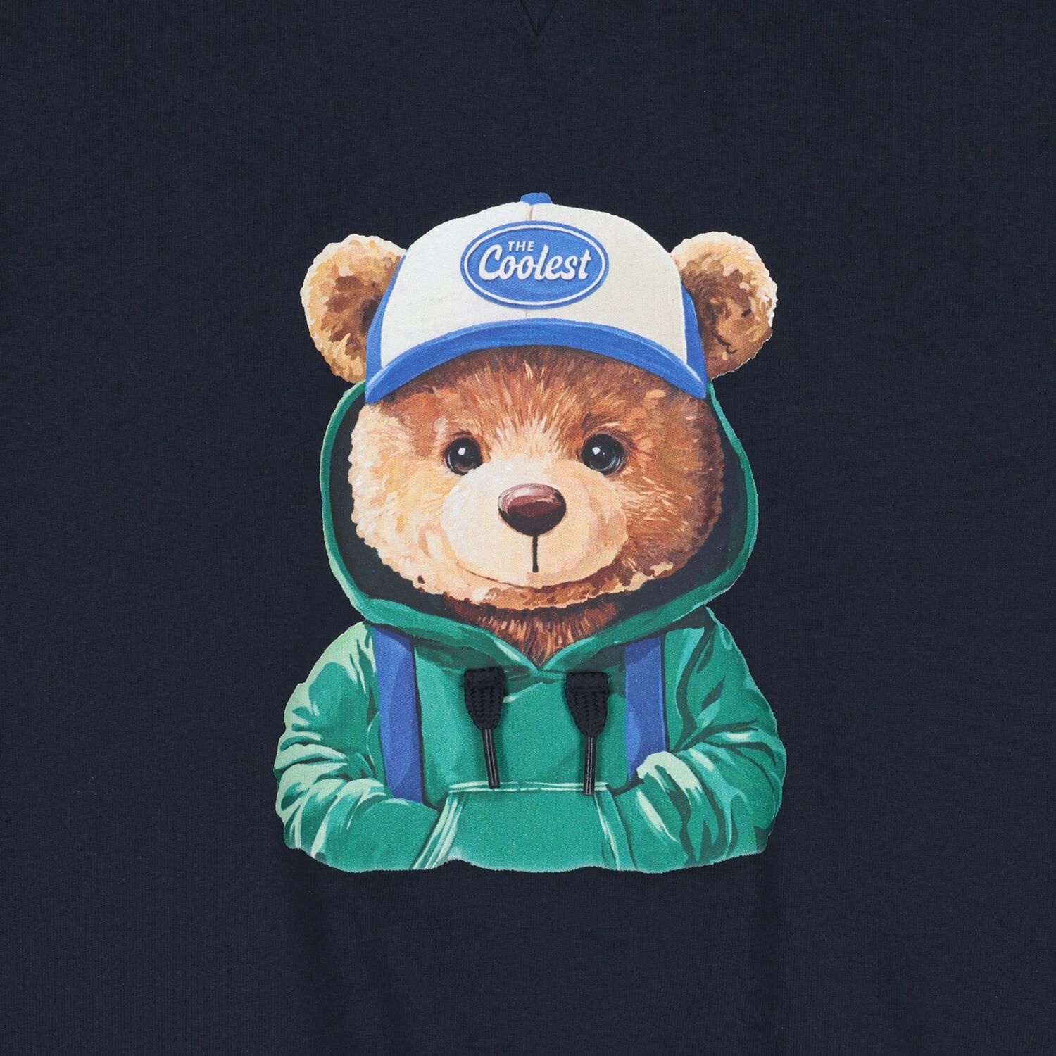 Boys Navy Blue Teddy Bear Sweatshirt, 1, hi-res