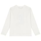 بلوزة بأكمام طويلة بالشعار باللون الرمادي و الأبيض للأولاد ( عبوة من قطعتين ), 1, hi-res