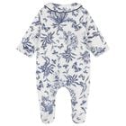 Ivory & Navy Blue Toile De Jouy Babygrow Gift Set, 1, hi-res