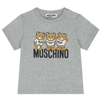 Grey Teddy Bear Logo T-Shirt