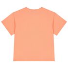 Girls Orange Tiger Logo T-Shirt, 1, hi-res