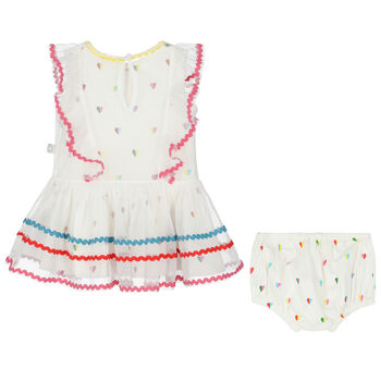 Younger Girls White Tulle Dress Set