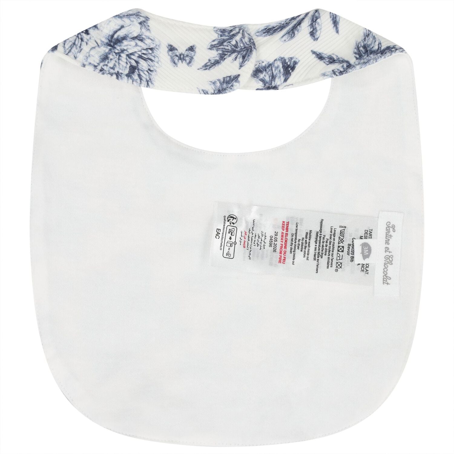 Baby Boys Ivory & Navy Blue Toile De Jouy Babygrow Gift Set, 1, hi-res