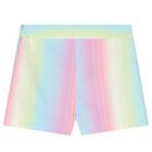 Girls Multi-Coloured Striped Shorts, 1, hi-res