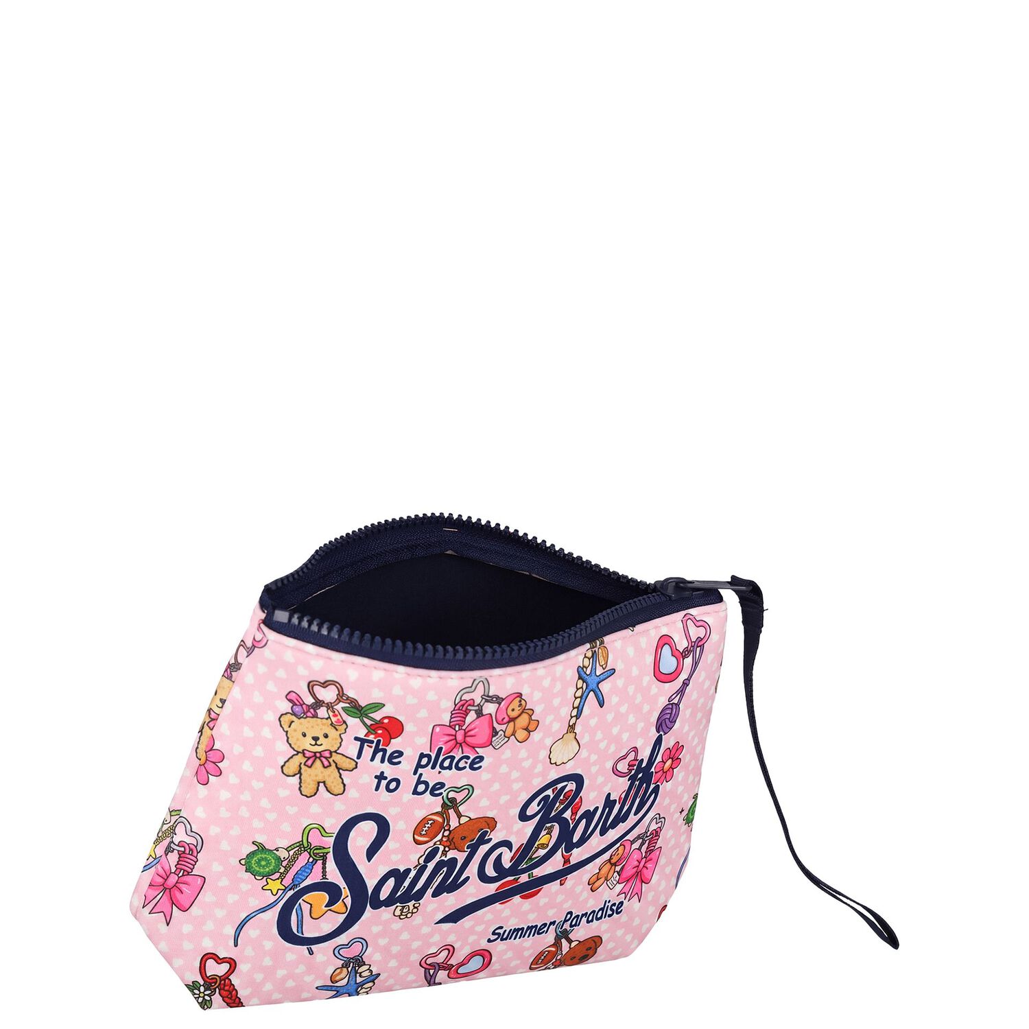 Girls White & Pink Aline Logo Pouch ( 15cm ), 1, hi-res