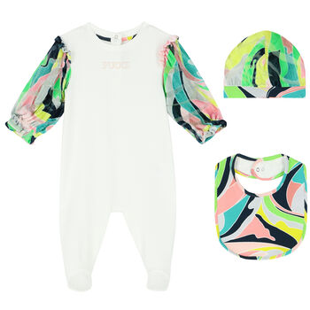 Baby Girls Multi-Colored Logo Babygrow Set
