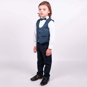 Boys Navy & White Suit Set