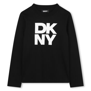 Black Logo Long Sleeve Top