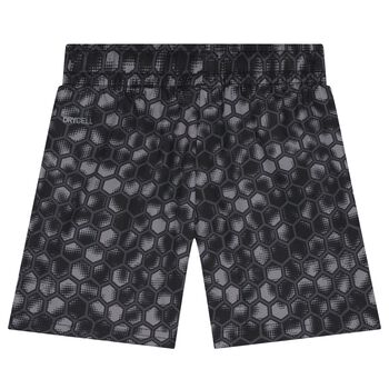 Boys Black Honeycomb Logo Shorts