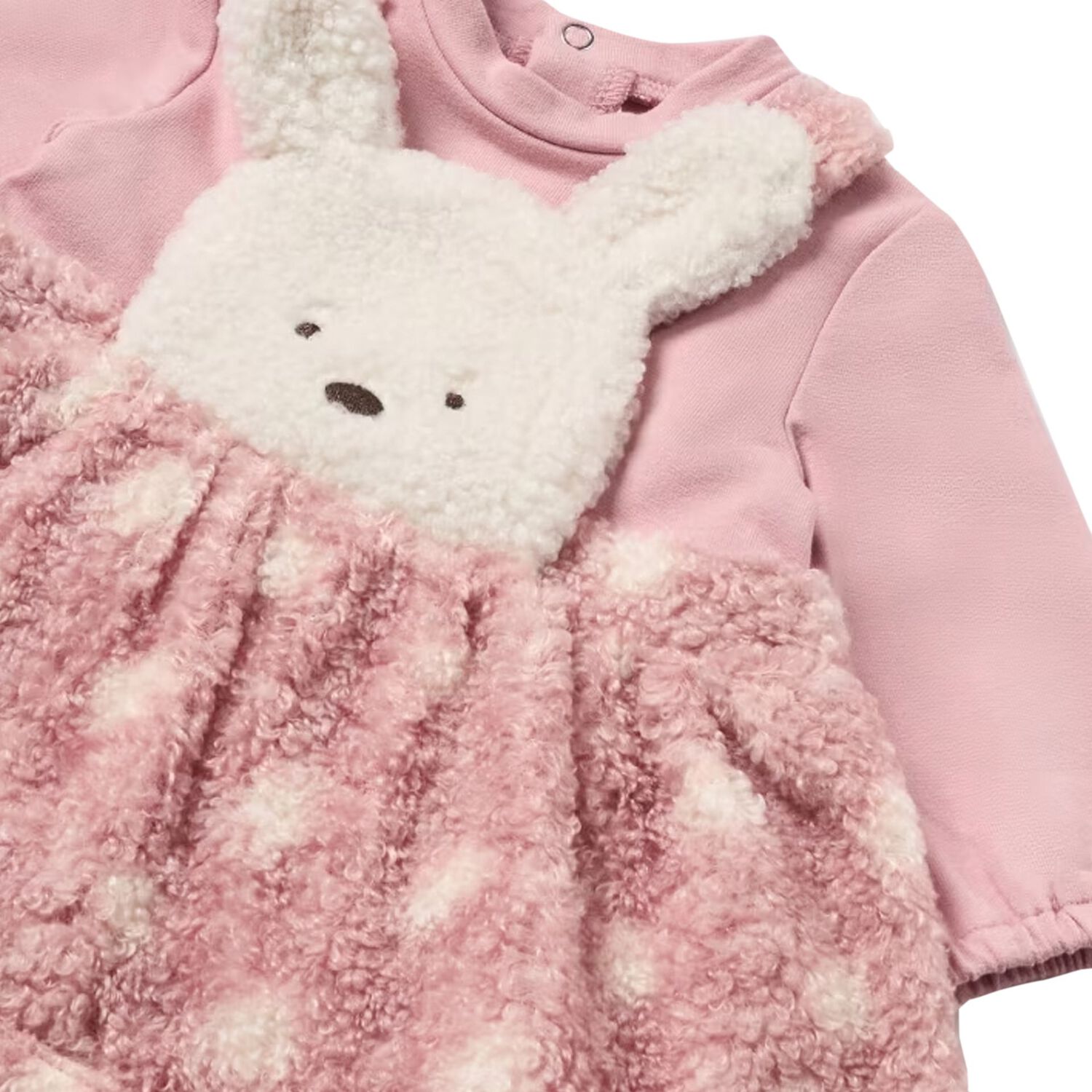 Baby Girls Pink Faux Lamb Dress, 1, hi-res image number null