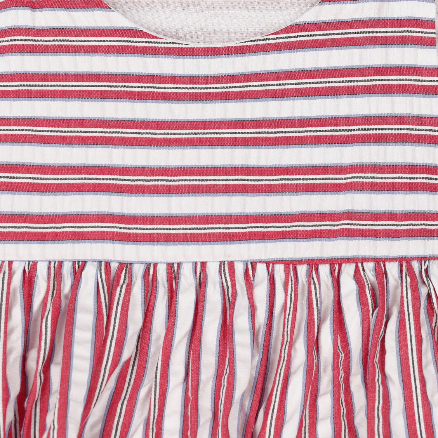 فستان بنات مخطط باللون الأبيض والأحمر, 1, hi-res image number null