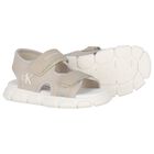 Beige & White Younger Logo Sandals, 1, hi-res