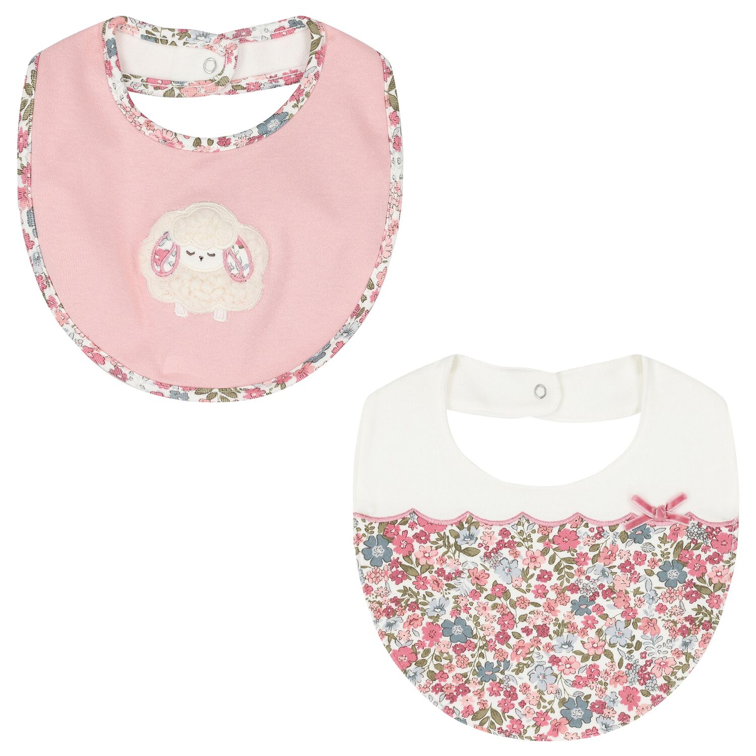 Baby Girls Ivory & Pink Bibs ( 2-Pack ), 1, hi-res image number null