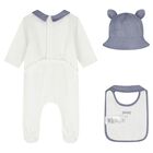 Baby Boys White & Blue Logo Babygrow Gift Set, 1, hi-res
