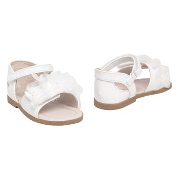 Girls White Patent Sandals