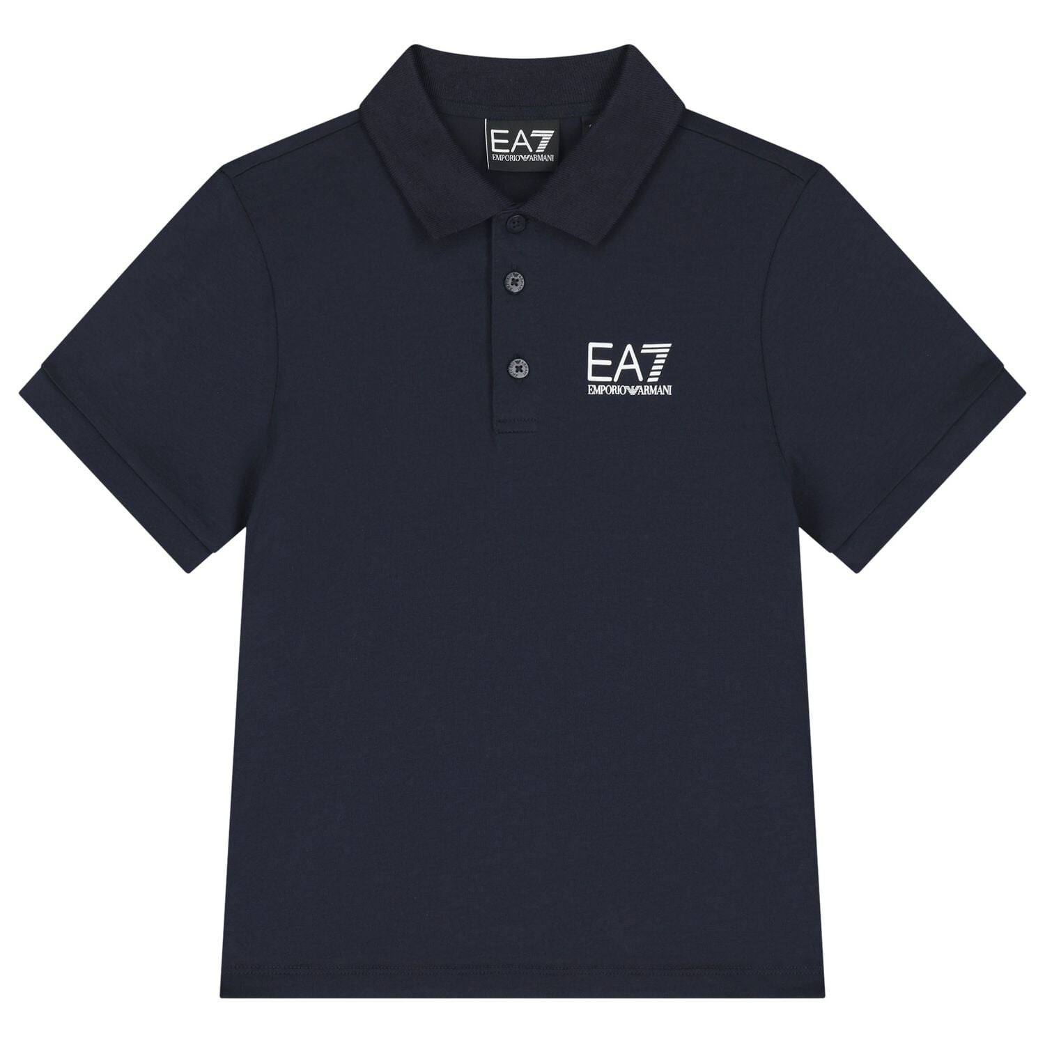 Boys Navy Blue Logo Polo Shirt, 7, hi-res