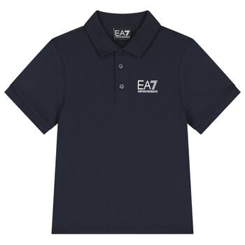 Boys Navy Blue Logo Polo Shirt