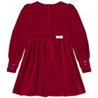 Girls Red Embellished Velvet Dress, 2, hi-res