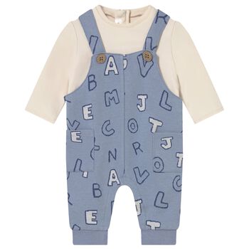 Baby Boys Ivory & Blue Romper