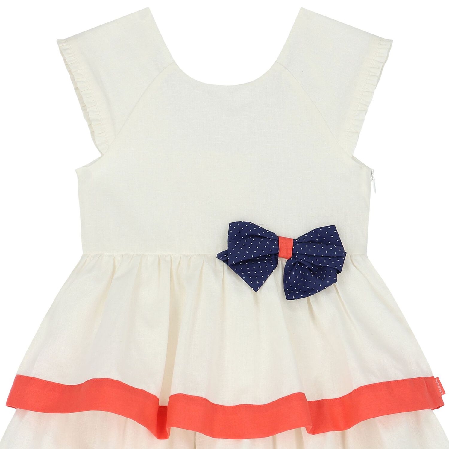 Girls White Bow Dress, 1, hi-res image number null