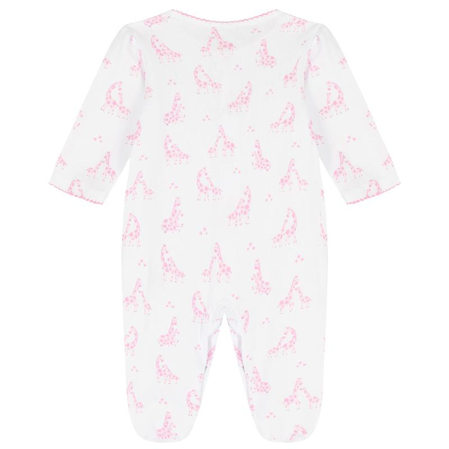 Baby Girls White & Pink Giraffe Babygrow, 1, hi-res image number null