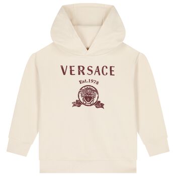 Ivory Medusa Logo Hooded Top