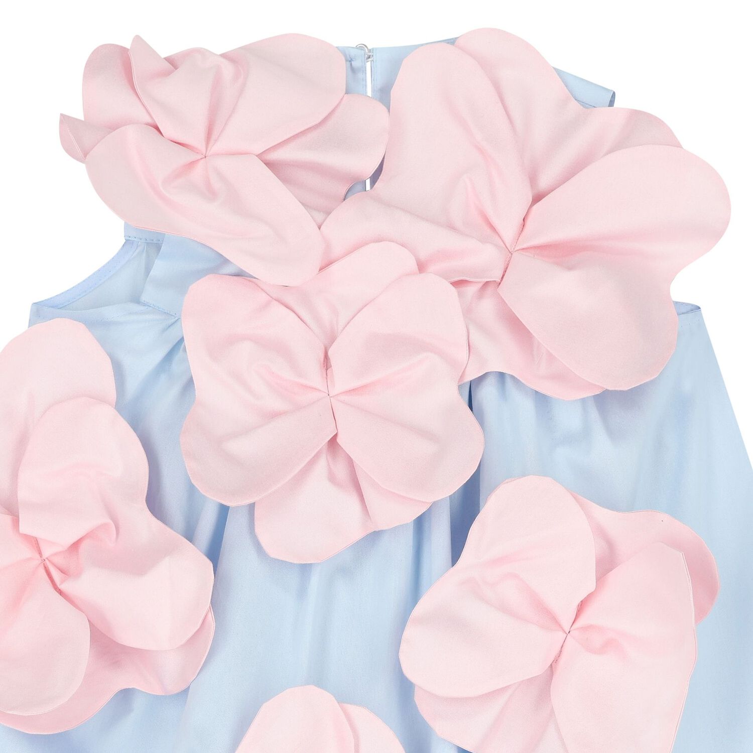 Girls Blue & Pink Flower Dress, 1, hi-res