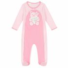 Baby Girls Pink Teddy Babygrow, 2, hi-res