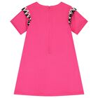 Girls Pink Logo Dress, 2, hi-res