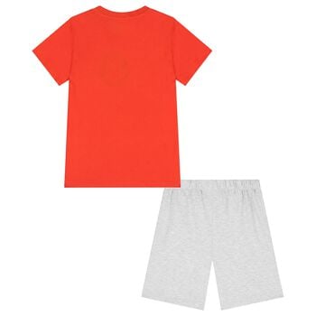 Boys Red & Grey Spiderman Shorts Set