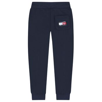 Boys Navy Blue Logo Joggers