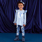 Girls Blue Logo Swirl Leggings Set, 1, hi-res