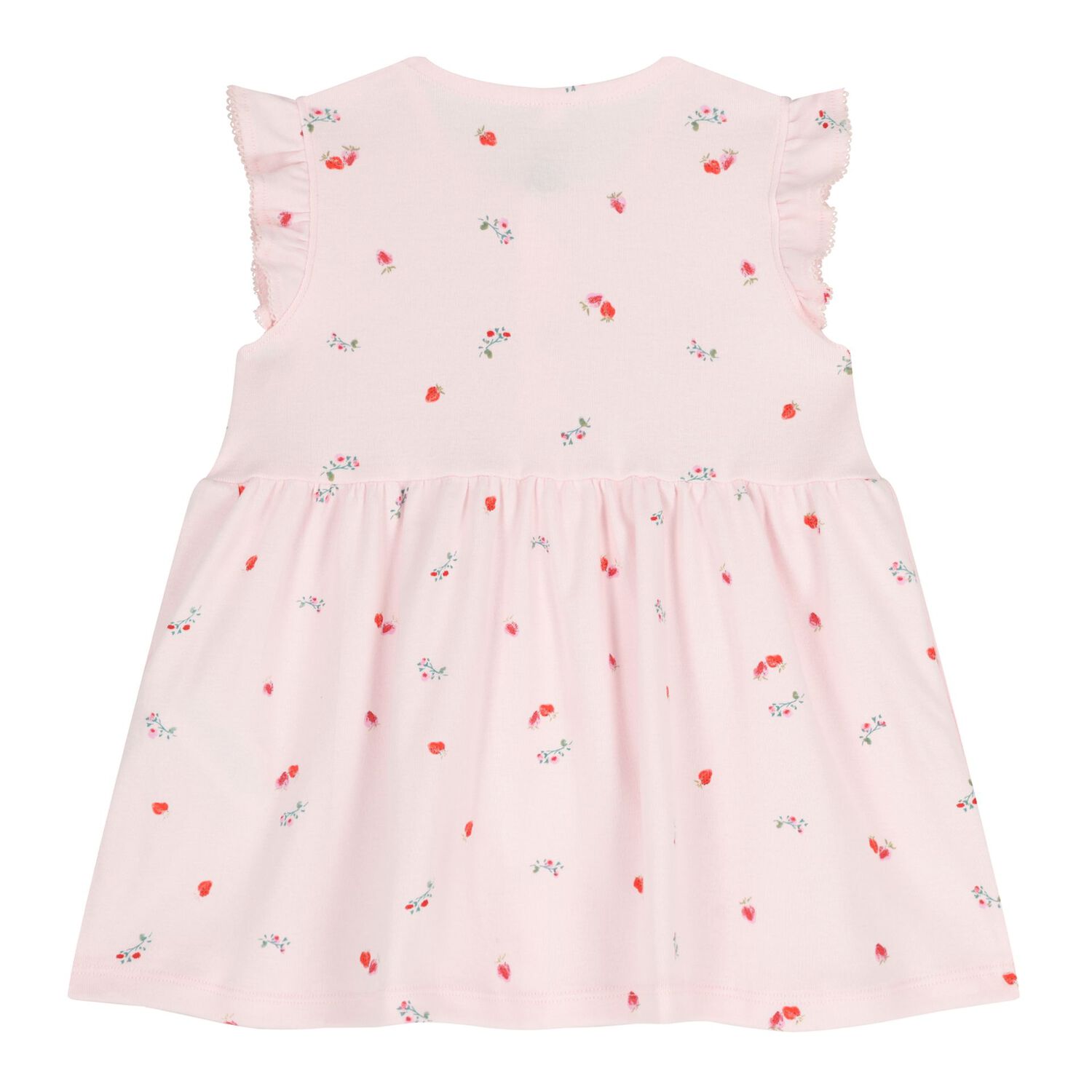 Baby Girls Pink Strawberry Dress Set, 1, hi-res