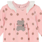 Baby Girls Pink Bear Babygrow, 1, hi-res