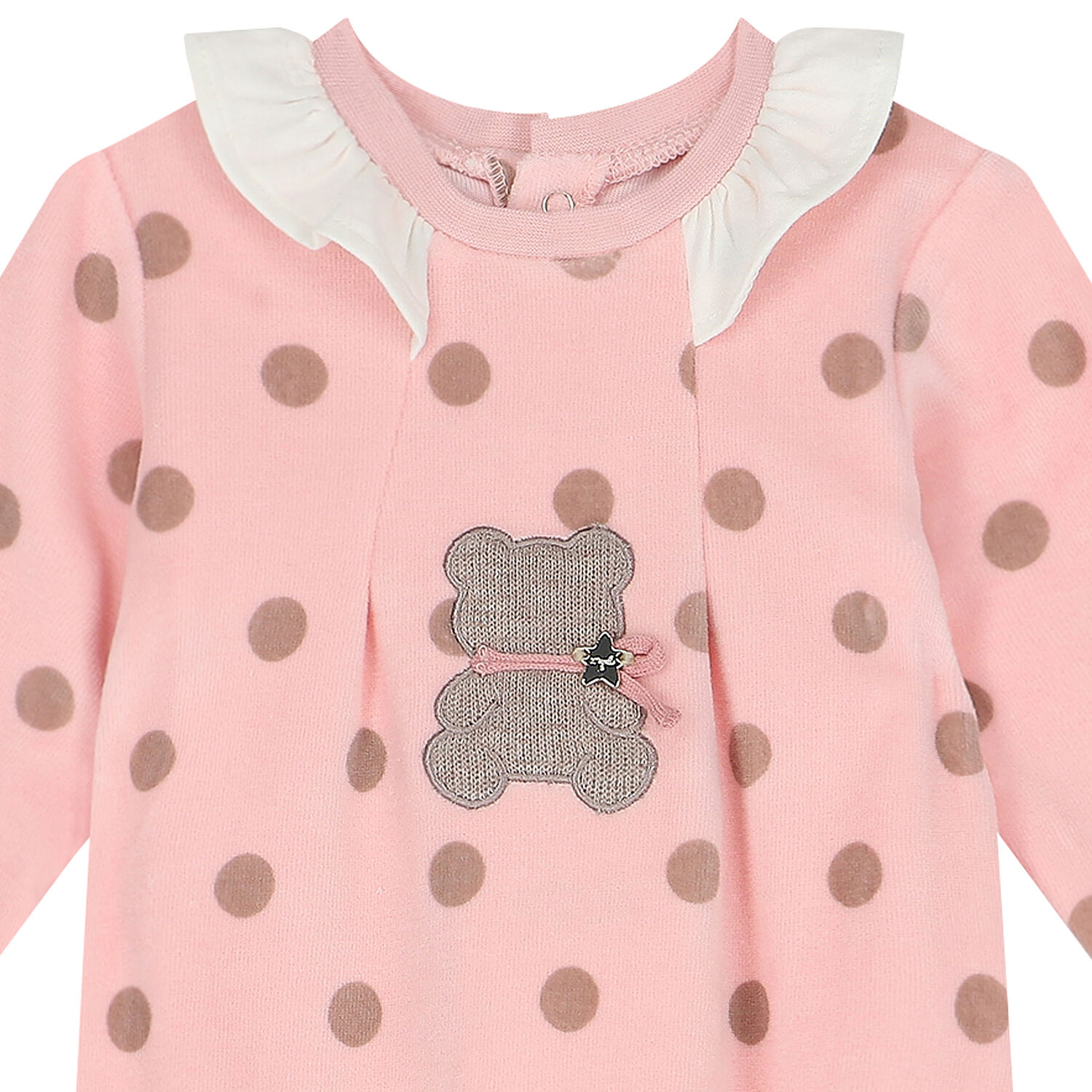 Baby Girls Pink Bear Babygrow, 1, hi-res image number null