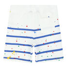 Boys White Logo Shorts, 1, hi-res