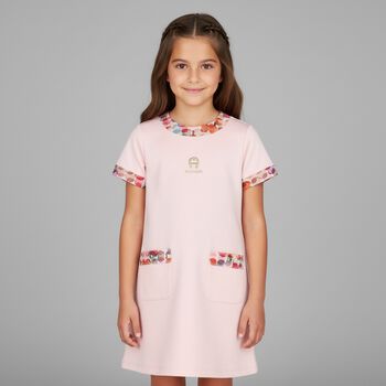 Girls Pink Logo Dress