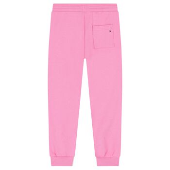 Girls Pink Embellished Logo Joggers