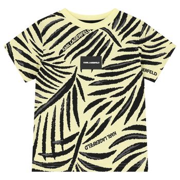 Boys Mini Me Yellow & Black Logo T-Shirt