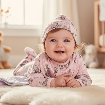 Baby Girls Pink Teddy Bear Babygrow Gift Set