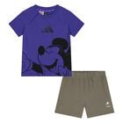 Younger Boys Purple & Beige Mickey Mouse Disney Shorts Set, 1, hi-res