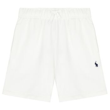 Boys White Logo Shorts