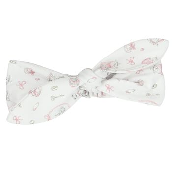 ربطة رأس للبنات باللون الأبيض والزهري