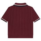Girls Burgundy Logo Knitted Top, 1, hi-res