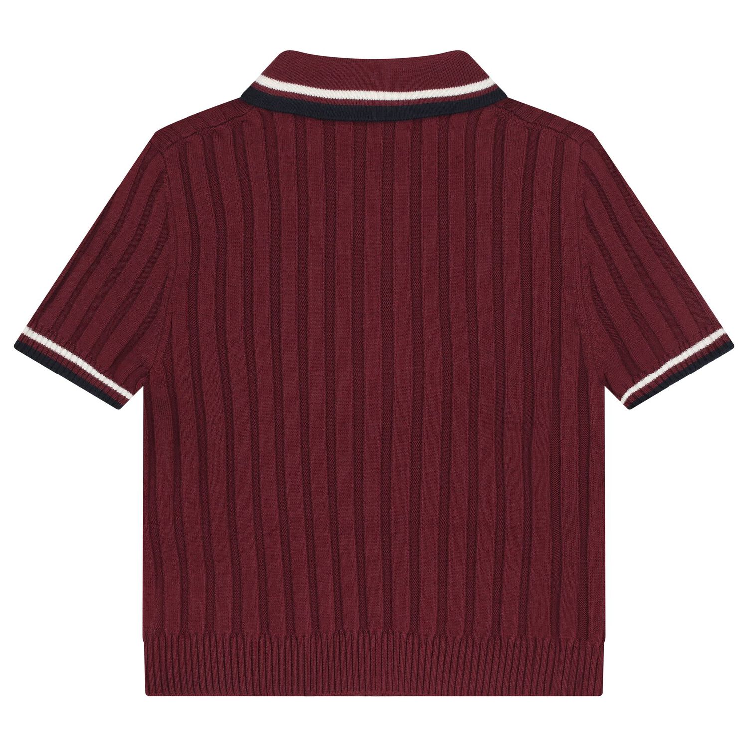 Girls Burgundy Logo Knitted Top, 1, hi-res
